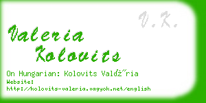 valeria kolovits business card